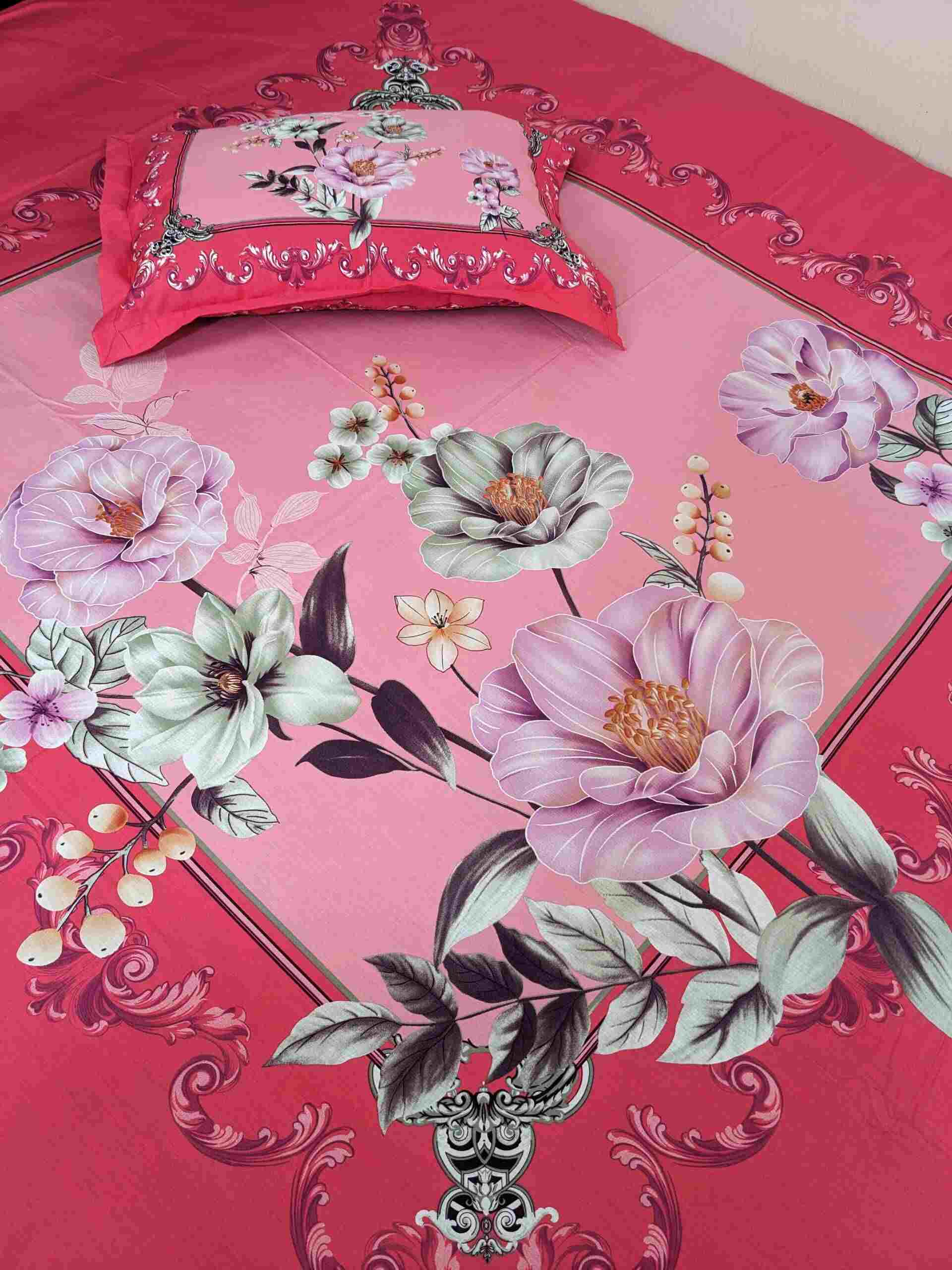 100% Cotton Premium Panel Bedsheet  (৩ পিসের সেট)